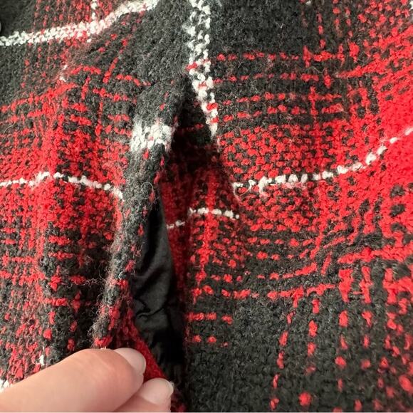 Torrid Red & Black Plaid Woolen Wedge Coat size 3 women’s pea coat - Picture 10 of 12